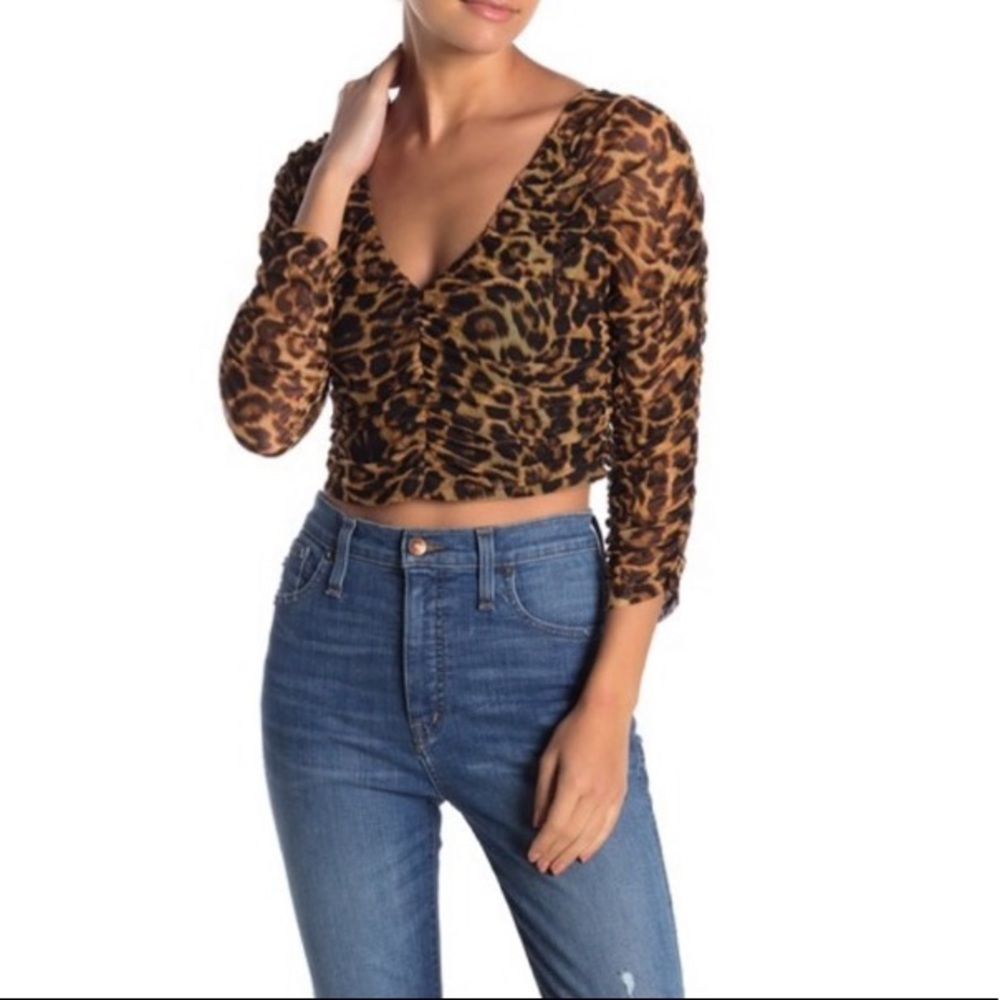 Free Press Leopard Print Crop Top